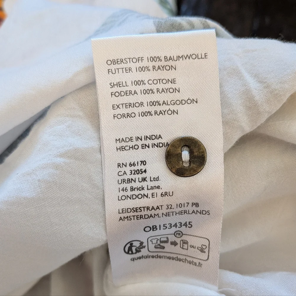 Anthropologie Maeve The Lillian Button-Front Dress L Jungle Tropical Vacation - Picture 9 of 16